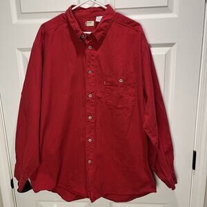 Levis Shirt Mens XL Red Denim Long Sleeve Work Red Tab Metal Buttons 100% Cotton